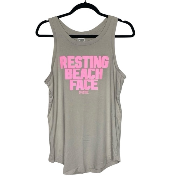 PINK Victoria's Secret Tops - PINK Victoria Secret Graphic Tank Resting Beach Face XS